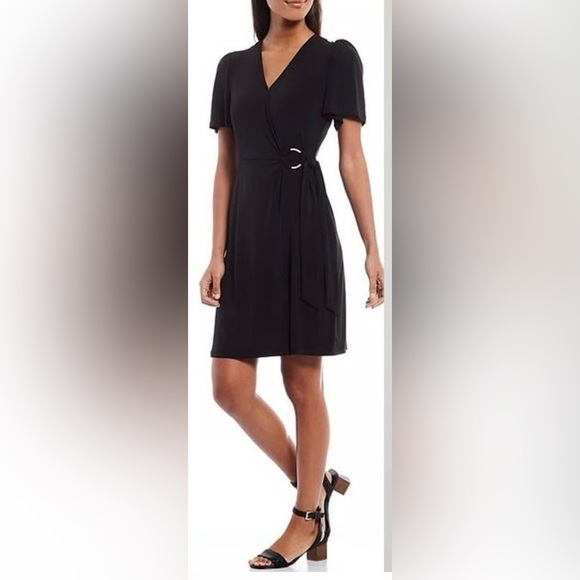 MICHAEL Michael Kors Gold Ring Faux-Wrap Dress Size XS - Picture 1 of 8